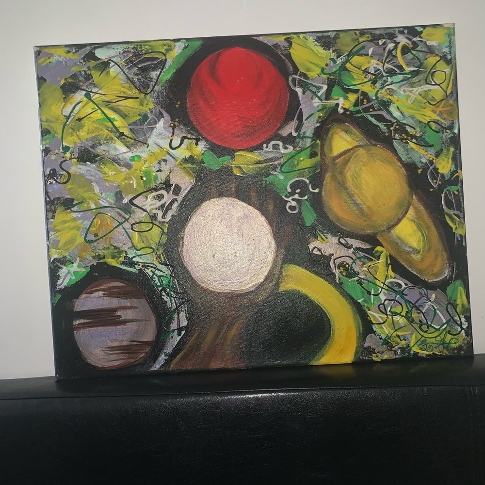 Beautiful hand painted acrylic paint wall art